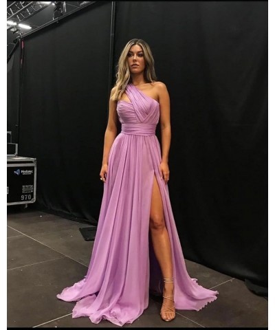 One Shoulder Bridesmaid Dresses for Women 2024 Chiffon Long Prom Dress A Line Formal Dress with Pockets QM106 Fuchsia $27.00 ...