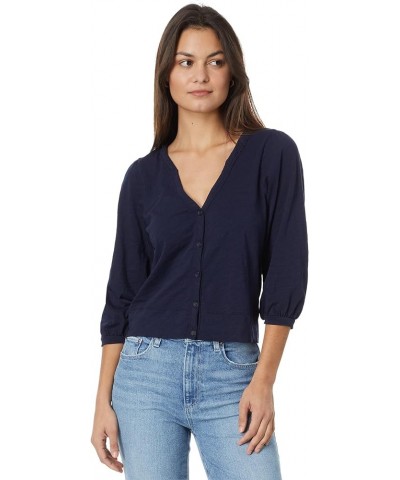 Women's 3/4 Sleeve Crop Cardigan Rare Navy $39.72 Sweaters