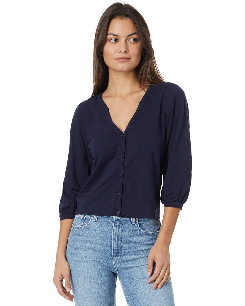 Women's 3/4 Sleeve Crop Cardigan Rare Navy $39.72 Sweaters