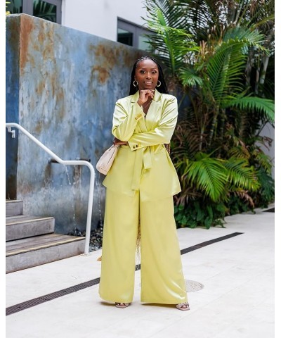 Women's Pale Green Wide Leg Satin Pant Pale Green $22.59 Jewelry