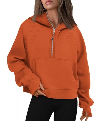 Hoodies for Women Zip Up Fashion Cropped Sweatshirts Long Sleeve Fall Winter Fuzzy Warm Pullover Outfits Clothes A-orange $14...