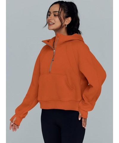 Hoodies for Women Zip Up Fashion Cropped Sweatshirts Long Sleeve Fall Winter Fuzzy Warm Pullover Outfits Clothes A-orange $14...