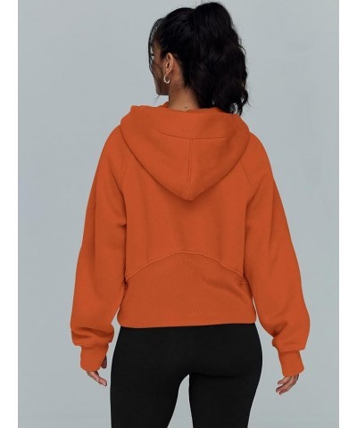 Hoodies for Women Zip Up Fashion Cropped Sweatshirts Long Sleeve Fall Winter Fuzzy Warm Pullover Outfits Clothes A-orange $14...