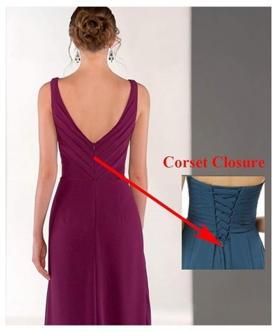 V Neck Chiffon Bridesmaid Dresses with Slit Long for Women Mermaid Formal Dress for Wedding Party Purple $27.90 Dresses