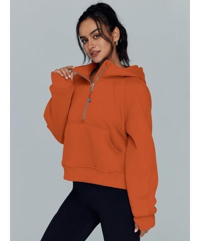 Hoodies for Women Zip Up Fashion Cropped Sweatshirts Long Sleeve Fall Winter Fuzzy Warm Pullover Outfits Clothes A-orange $14...