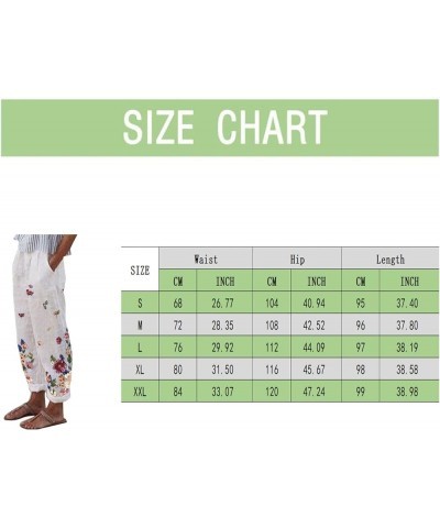 Womens Linen Pants Elastic High Waisted Straight Leg Palazzo Pants with Pockets Solid Roll Up Comfy Baggy Sweatpants Trousers...