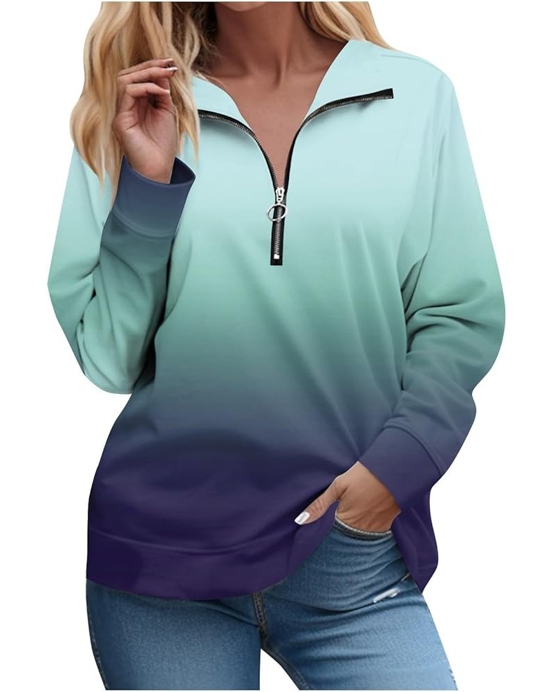 Women's Half Zip Oversized Sweatshirts Fleece Long Sleeve Hoodies Casual Sweaters with Pockerts 4-dark Green $10.25 Hoodies &...