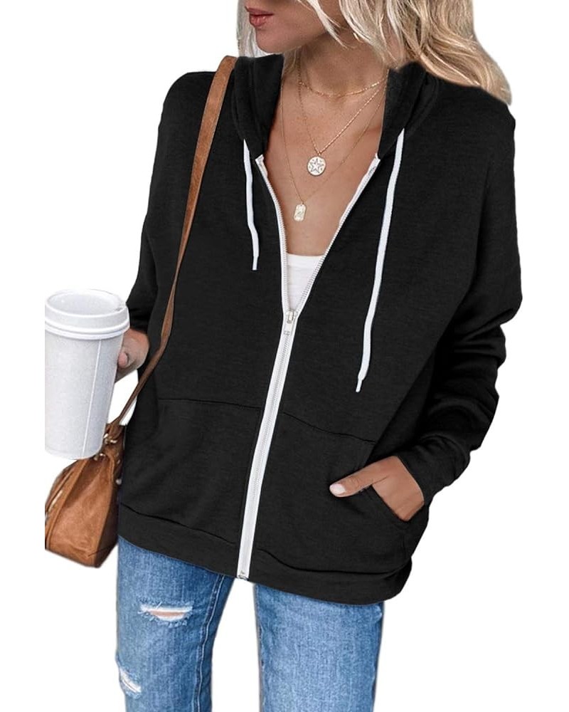 Women Casual Long Sleeve Zip Up Hooded Sweatshirts Hoodies with Pockets, S-XXL Ca-black $23.03 Hoodies & Sweatshirts