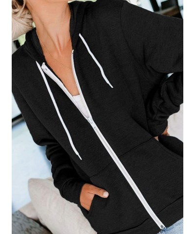 Women Casual Long Sleeve Zip Up Hooded Sweatshirts Hoodies with Pockets, S-XXL Ca-black $23.03 Hoodies & Sweatshirts