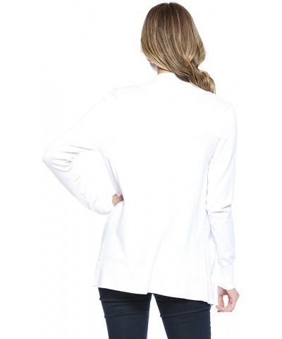 Womens Basic Long Sleeve Open Front Comfy Sweater Cardigan White $17.91 Sweaters