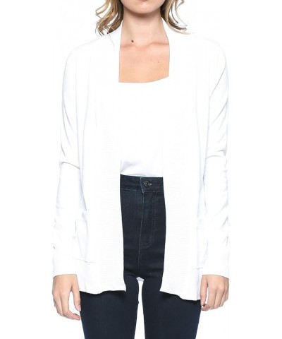 Womens Basic Long Sleeve Open Front Comfy Sweater Cardigan White $17.91 Sweaters