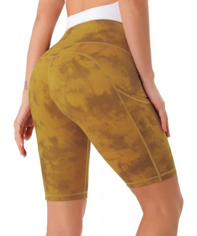 Yoga Pants with Pockets High Waist Workout Leggings for Women with Tummy Control Ginger Yellow Tie Dye 306 $8.69 Activewear