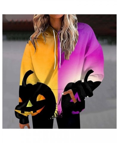 Womens Pullover Fall Tie Dye Gradient Graphic Hoodie Drawstring Long Sleeve Sweatshirt Winter Oversized Casual Outfits W31-pu...