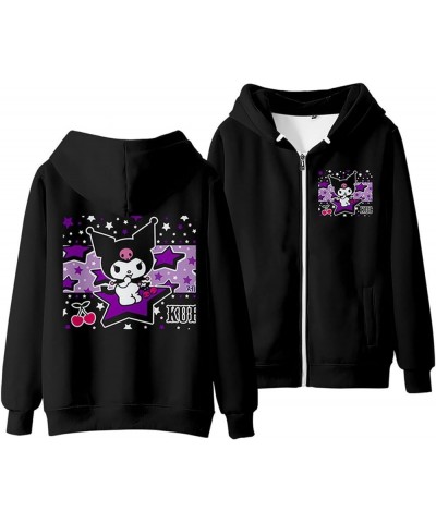 Kuromi Hoodie Sweatshirts Women's Zipper Hooded Sweater Girls Kawaii Cartoon Long Sleeve Pullover Thin / Color 1 $16.52 Hoodi...