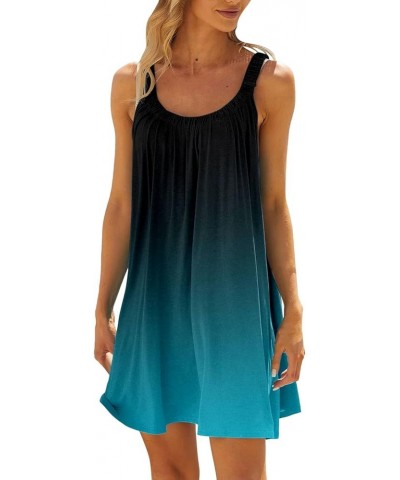 Summer Dresses for Women 2024 Casual Sleeveless Beach Dresses Cover Ups Vacation Short Tank Sun Dress B3-green $8.47 Dresses