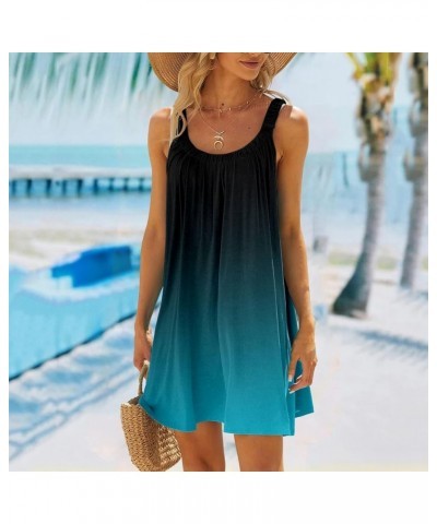 Summer Dresses for Women 2024 Casual Sleeveless Beach Dresses Cover Ups Vacation Short Tank Sun Dress B3-green $8.47 Dresses