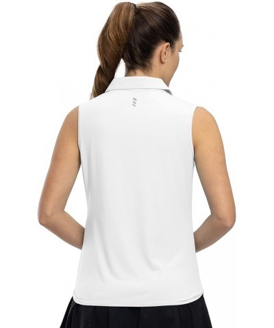 Women's Sleeveless Golf Shirts Tops Collared 1/4 Zip Up Quick Dry Moisture Wicking Polo Shirts White $11.76 Shirts