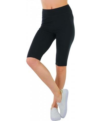 Women's Cotton-Spandex Blend 15" Outseam Shorts 21" Outseam - Black $7.38 Shorts