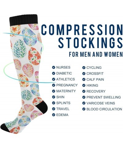 Compression Socks for Women Men Circulation Long Socks Breathable Compression Stockings for Running H018 $9.35 Activewear