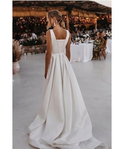 Long Puffy Wedding Dresses for Bride Elegant Bridal Gown with Train Summer Beach Wedding Dress A-ivory $65.36 Dresses