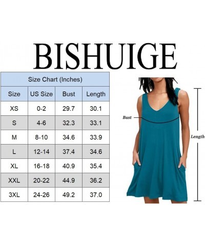 Women Summer Casual V Neck T Shirt Dresses Beach Cover up Plain Tank Dress Fl Light Blue $15.59 Swimsuits