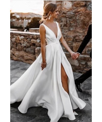 Long Puffy Wedding Dresses for Bride Elegant Bridal Gown with Train Summer Beach Wedding Dress A-ivory $65.36 Dresses