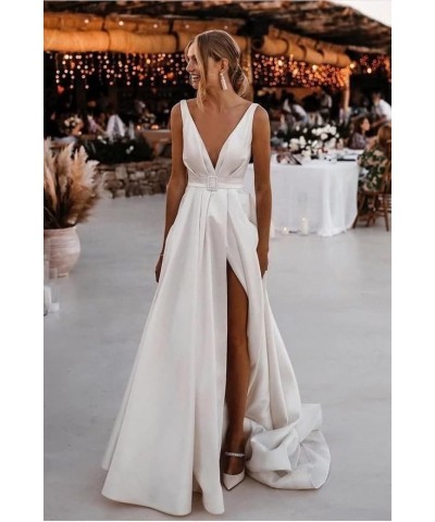 Long Puffy Wedding Dresses for Bride Elegant Bridal Gown with Train Summer Beach Wedding Dress A-ivory $65.36 Dresses