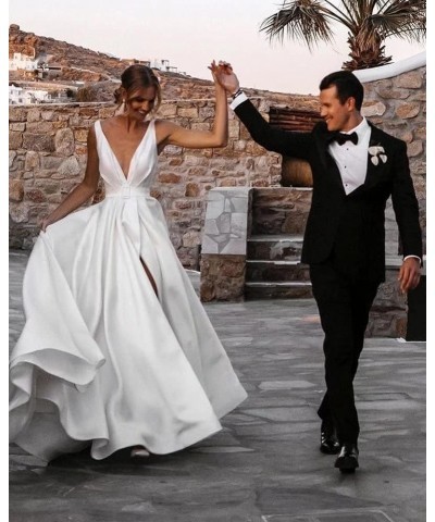 Long Puffy Wedding Dresses for Bride Elegant Bridal Gown with Train Summer Beach Wedding Dress A-ivory $65.36 Dresses