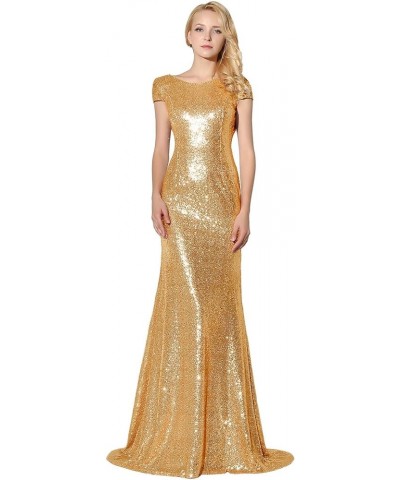 Women's Formal Prom Dreeses Sequin Bridesmaid Dress Ball Gowns 347-gold $38.95 Dresses