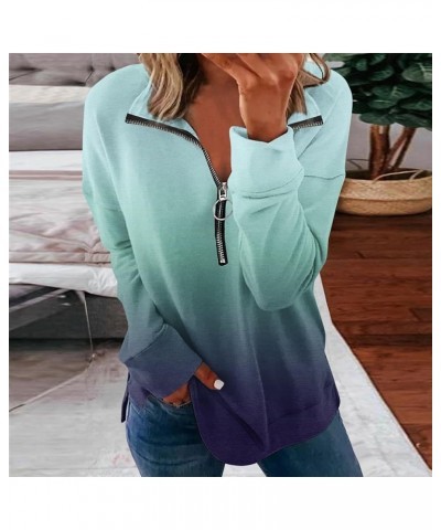 Women's Half Zip Oversized Sweatshirts Fleece Long Sleeve Hoodies Casual Sweaters with Pockerts 4-dark Green $10.25 Hoodies &...