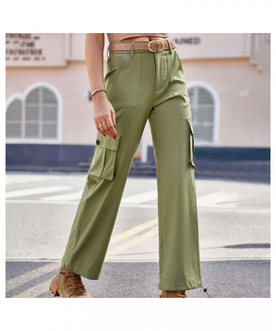 Cargo Pants for Women Wide Leg Casual Joggers Pants Baggy High Waisted Lounge Trousers Fashion Streetwear with Pockets Army G...