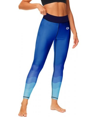 Print Swim Pants for Women Sun Protection High Waisted Swimming Leggings Rash Guard Pants Gradient Blue $11.76 Swimsuits