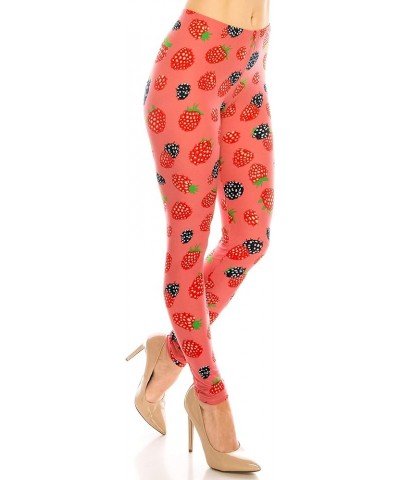 Women's Basic Comfort Stretch Soft Solid and Stylish Print Leggings BAT 1 Berry Mix $9.50 Leggings