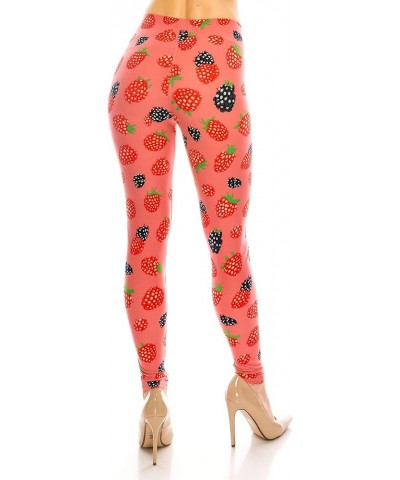 Women's Basic Comfort Stretch Soft Solid and Stylish Print Leggings BAT 1 Berry Mix $9.50 Leggings